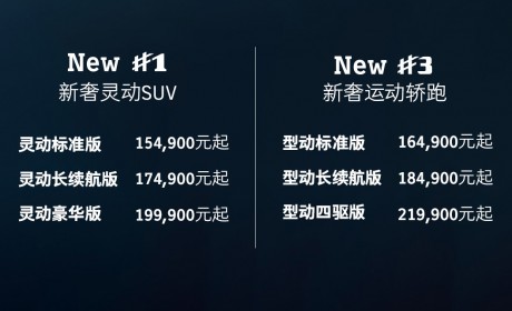 smart精灵#1及#3全新车型上市 起售价15.49万元