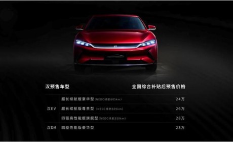 收获7200个订单 比亚迪汉推出预售权益升级
