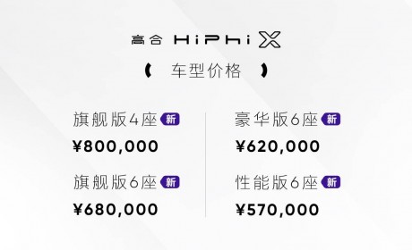 57-62万元！高合HiPhi X新增车型上市