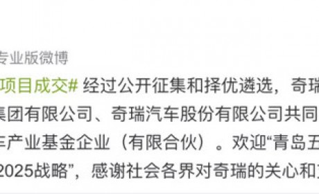 奇瑞混改交出控股权：芜湖不动 青岛做增量