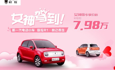 中国首款女性专属车欧拉R1女神版上市 补贴后售价7.98万元