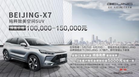 BEIJING-X7预售价格10万-15万元 订车可享终身免费保养