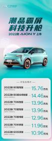 弹匣电池/科技升级 10.96万起 2022款AION Y潮酷上市