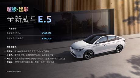 威马智能纯电家轿全新威马E.5上市 补贴后售价18.01万元起