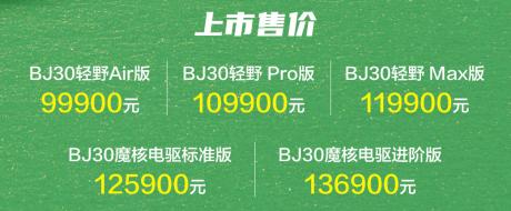 北京汽车BJ30正式上市 售价9.99万-13.69万元