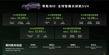 零跑B10正式开启预售 价格区间10.98万-13.98万元