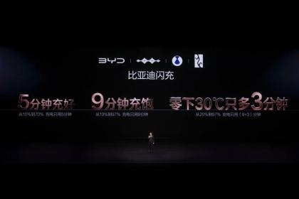 比亚迪发布第二代刀片电池及闪充技术：5分钟充好、9分钟充饱