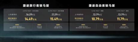 捷途旅行者骏马版&自由者骏马版上市 限时焕新价10.79万元起