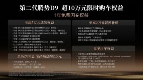 搭载第二代刀片电池及闪充技术 第二代腾势D9售价35.98万元起
