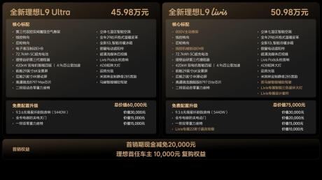 全新一代理想L9正式发布 售价45.98万-50.98万元