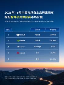 英伟达、地平线稳居前二 高阶智驾芯片“双强”格局确立
